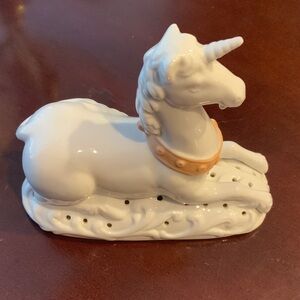 Unicorn with Potpourri Holes Vintage -  Avon - White - Porcelain